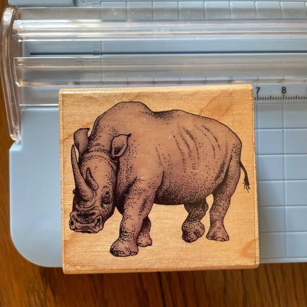 スタンプ stamp はんこ サイ ライノ アニマル animal