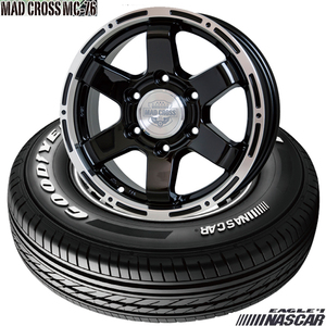 キャラバン｜グッドイヤーEAGLE #1NASCAR〈195/80R15 107L〉& MAD CROSS MC-76〈BK/P〉〈15×6.0 +43 139.7 6H〉タイヤホイール4本セット