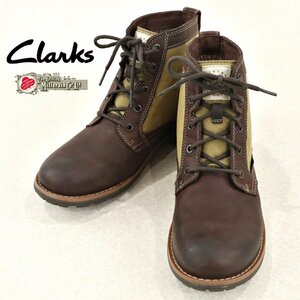  beautiful goods Clarks Clarks Mira lane cow leather oil do leather x oil do canvas mountain boots tea US6 1/2G JP:24.5. men's 