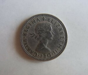 ONE SHILLING　1956年　1シリング硬貨　コイン　貨幣　イギリス　英国　ERIZABETH Ⅱ　英国王　君主　エリザベス女王