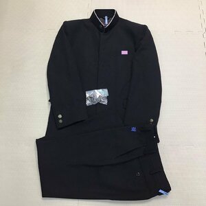 OT458-1 (中古) 北海道 石狩市 花川中学校 男子学生服 2点セット /指定品/校章付き/155A/W64/学ラン/ズボン/黒/冬服/標準型学生服/高校/