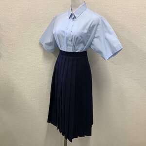 (Y)I431 (中古) 山形県 山形工業高校 旧制服 上下セット/L/W67/ブラウス/スカート/ギンガムチェック/夏服/学生服/制服/中学校/女子学生