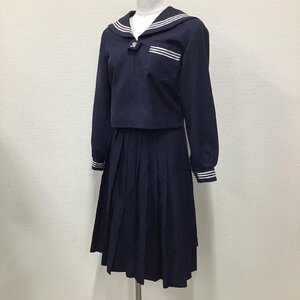 O568 (中古) 兵庫県 松陽中学校 セーラー服 上下セット /指定品/4/W63/丈60/セーラー/スカート/白3本/NIKKE/冬服/制服/高校/女子学生