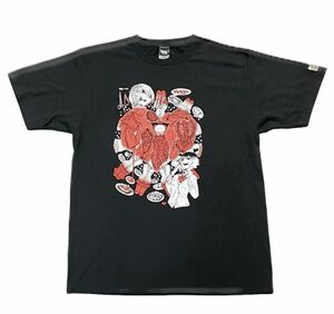 ハードコアチョコレート GORE RAMBLE Tシャツのはらわた 楽しい料理おいしい食事 Process Fetish (by mado) 黒 XL [a4-0014]