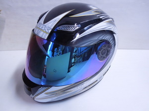 ■SBK エスビーケー フルフェイスヘルメット SP-S9A JUSTICE Lサイズ ミラーシールド ブラック ｘ ホワイト■
