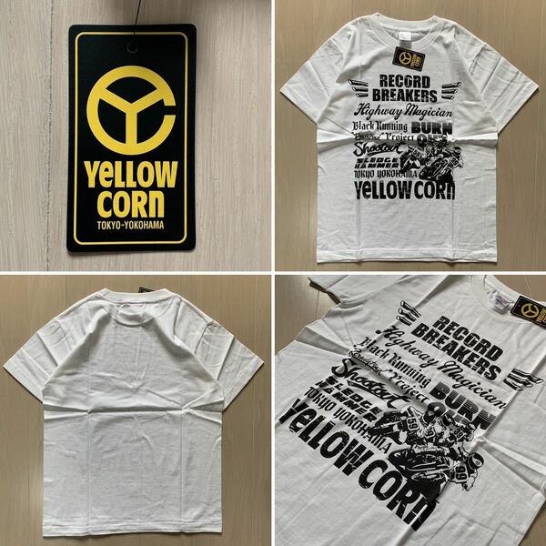 YeLLOW CORN イエローコーン プリントTシャツ YT-014 WHITE Sサイズ 定価4180円 半袖 新品 正規 A40711-1