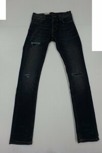 nudie jeans ヌーディジーンズ TILTED TOR MENDED SOUL ストレッチスリムジーンズ リペア加工 size:W27 囗T巛