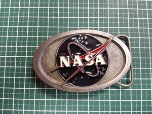 バックル 　NASA　アメリカ航空宇宙局　宇宙　星　楕円　ヴィンテージ　ベルト　非鉄　真鍮　ブラス　USA製