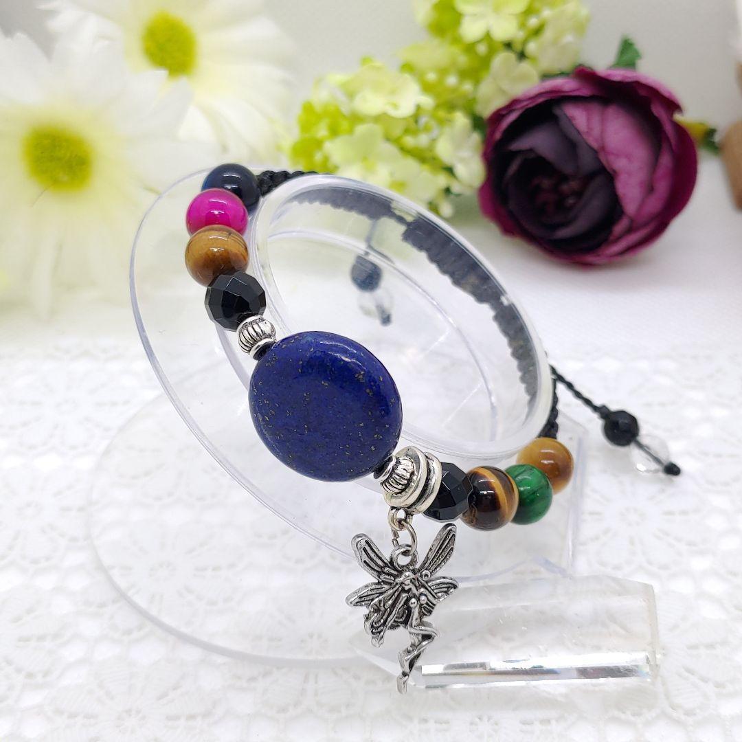 Bracelet macramé pierre naturelle◆Lapis lazuli◆Œil de tigre◆Onyx, Fait main, Accessoires (pour femmes), autres