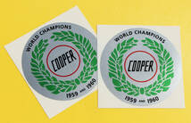 送料無料 Mini Cooper S WORLD CHAMPIONS 1959 & 1960 ミニクーパー ステッカー デカール セット 75mm 2枚セット_画像1
