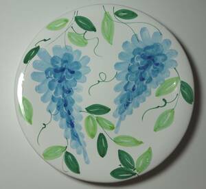 Art hand Auction Showa period Italian hand-painted mountain wisteria The Beautiful Plate, Western tableware, plate, dish, others