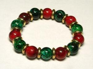 * acrylic fiber Stone * bracele red × green 15-1109