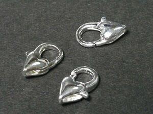 Art hand Auction Lobster clasp, heart, approx. 12 x 6 mm, ancient silver, set of 100, 6000796☆, Handcraft, Handicrafts, Beadwork, Metal parts