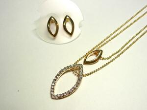 #2 ream pendant & earrings #ma- Kiss type Gold 08-0702