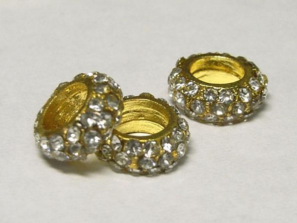 Spacer gorgeous gold approx. 9 x 3mm 20 pieces 6000815☆, hand craft, handicraft, beadwork, metal parts