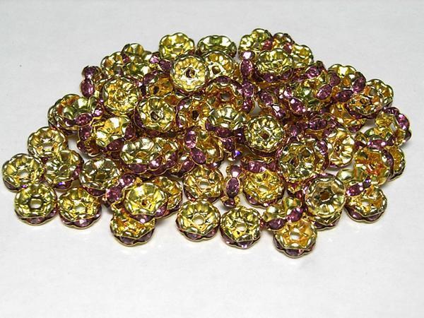 Rondelle ondulée couleur or x rose env. 8mm Lot de 100 6000364☆, Artisanat, Artisanat, Perlage, Pieces en metal