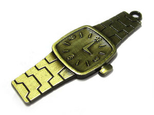 チャーム 腕時計 約68×26mm 真鍮古美 5個セット アクセサリーパーツ 6001598☆