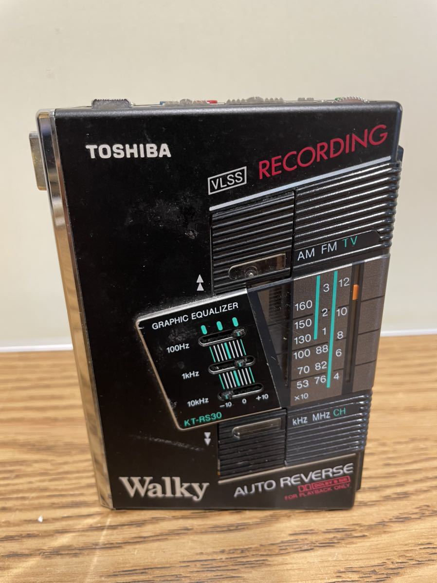 整備済み 東芝 KT-PS18 WALKY ラジオカセットプレーヤー ポータブル