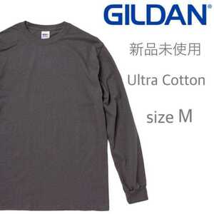 新品未使用 ギルダン ウルトラコットン 長袖Tシャツ チャコール M GILDAN 2400