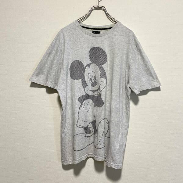 アメリカ古着　Disney　ディズニー　ミッキーマウス　半袖Tシャツ　グレー　コットン　【E49】