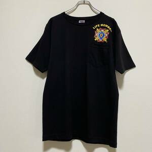 アメリカ古着　半袖Tシャツ　両面プリント　USA製　胸ポケット　コットン　Mサイズ　【E256】