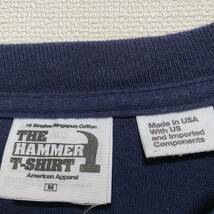 アメリカ古着　USA製　半袖Tシャツ　両面プリント　ネイビー　コットン　THE HAMMER 【E276】_画像9