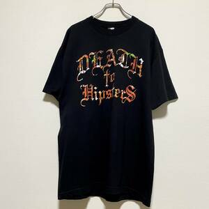 アメリカ古着　DEATH TO HIPSTERS ストリートアート　落書き　半袖Tシャツ　コットン　【E323】