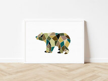 LOVELY POSTERS | GEOMETRIC BEAR PRINT | A2 アートプリント/ポスター【北欧 シンプル おしゃれ】_画像2