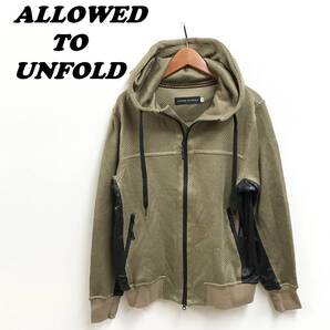 /M/ ALLOWED TO UNFOLD ベージュ ジップパーカー アウター アウトドアレジャーメンズレディースブラックアロウドトゥアンフォールド