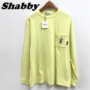 未使用 /M/ Shabby イエロー イナズマ刺繍 ロンT 長袖 シャビー ロンティ ラビット Tシャツ メンズ レディース アウトドアカジュアルうさぎ