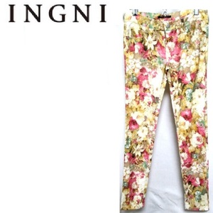 INGNI wing floral print pa silver s pants leggings stretch M