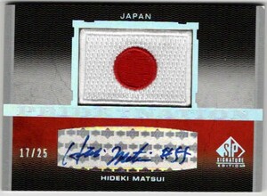 MLB 松井秀喜 2012 UD Signature Pride of a Nation Japan Flag 25枚限定直筆サインカード＋おまけ２枚