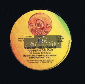 【 12inch 】 Sugarhill Gang - Rapper's Delight [ イタリア盤 ] [ 12 Inch Stars / TIX 107 ]