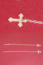 ★Silver long cross pierced earrings/シルバーロングクロスピアス（7，2㎝）A★_画像2