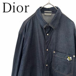 【送料無料】dior ディオール　kaws カウズ　限定コラボ　デニムシャツ　メンズ　M 19aw bee ハチ　蜂　長袖　レア品　希少