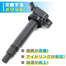 トヨタ オーリス NZE154H イグニッションコイル 保証付 純正同等品 4本 90919-02260 90919-02248 互換品 スパークプラグ_画像2