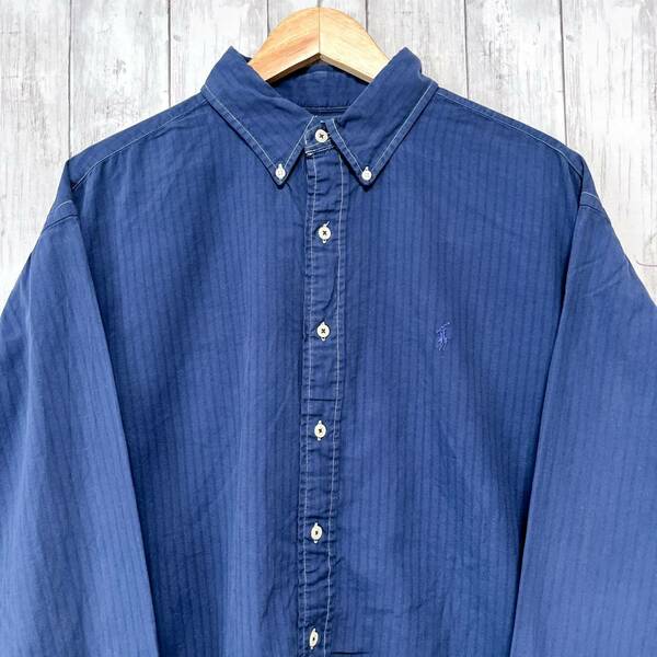 ラルフローレン Ralph Lauren 長袖シャツ ストライプシャツ メンズ ワンポイント XLサイズ 2-500