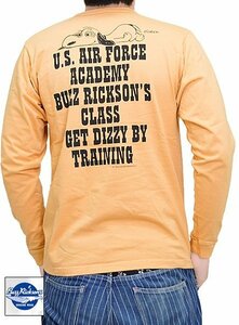 BUZZ×PEANUTSロングTシャツ「AIR FORCE ACADEMY」◆BUZZ RICKSON'S オレンジXLサイズ BR69078 バズリクソンズ スヌーピー 東洋