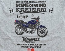 カミカゼロングTシャツ◆カミナリ アッシュMサイズ 中排気量 KMLT-221 雷 エフ商会 昭和 レトロ 長袖 単車 バイク ネイキッド efu_画像4