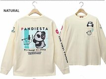 THE FIRST PANDAロングTシャツ◆PANDIESTA JAPAN ナチュラルＭサイズ 592350 パンディエスタジャパン パンダ 刺繍 長袖 ロンT_画像2