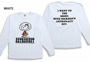 BUZZ×PEANUTSロングTシャツ「ASTRONAUT」◆BUZZ RICKSON'S ホワイトXLサイズ BR69076 バズリクソンズ スヌーピー ピーナッツ