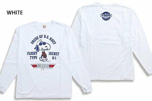 BUZZ×PEANUTSロングTシャツ「PRIDE OF U.S.NAVY」◆BUZZ RICKSON'S ホワイトXLサイズ BR69077 バズリクソンズ スヌーピー 東洋