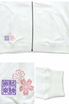 ◆訳あり特別価格◆龍刺繍桜ジップパーカー◆絡繰魂 ホワイトMサイズ レディース 211254 和柄 和風 女性 スエット_画像5