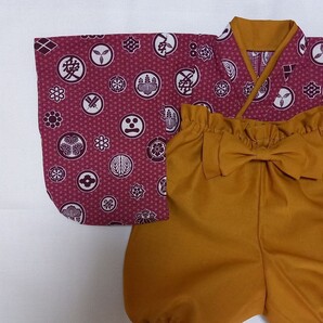 ハンドメイド 男の子女の子ベビー袴 お宮参り100日祝お食い初めお正月お誕生日