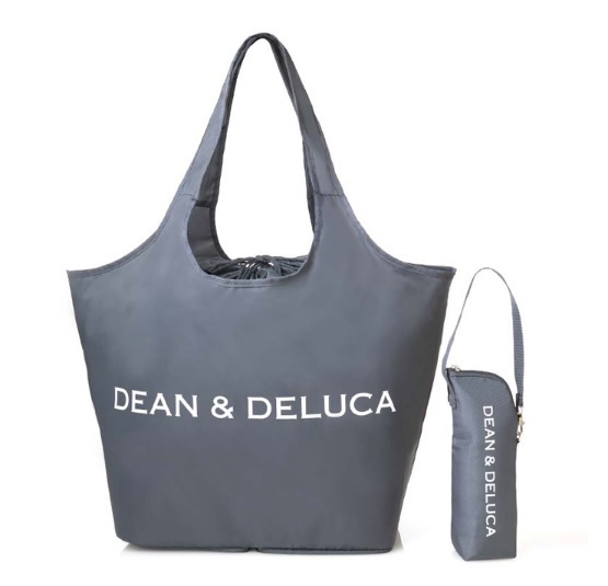 送料無料★DEAN&DELUCA ディーン&デルーカ レジかご買い物バッグ ＆ 保冷ボトルケース チャコールグレー GLOW2021年8月号 新品未開封★匿名