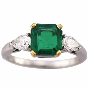 Van Cleef&Arpels Van Cleef & Arpels Colombia production emerald (1.41ct) diamond ring K18WGYG Japan size approximately 13 number #53