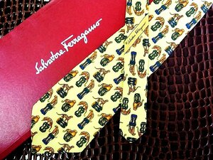 ♪今週の特売980円～♪1296♪良品【Ferragamo】フェラガモ【ヒョウ 動物 柄】ネクタイ♪