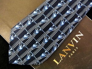 ♪今週の特売980円～♪0666W♪状態並品【LANVIN】ランバン【乗り物 レール 柄】ネクタイ♪