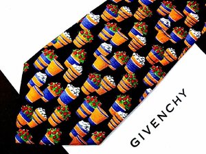 ♪27818C♪良品【花 植木鉢 柄】ジバンシィ【GIVENCHY】ネクタイ