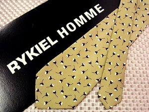 ♪28167C♪良品【花 植物 柄】リキエル【RYKIEL】ネクタイ